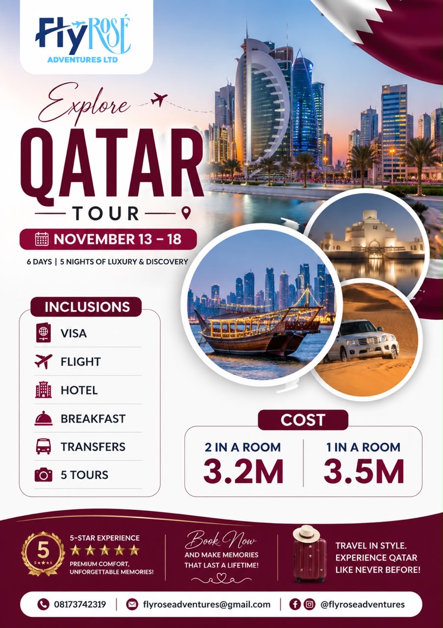 FlyRose Qatar tour poster