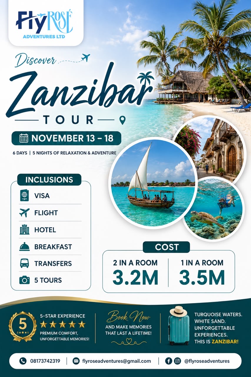 FlyRose Zanzibar tour poster